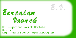 bertalan vavrek business card